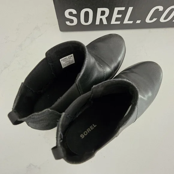 Sorel Joan of Arctic Leather Waterproof Wedge Ankle Boot Size Youth 5/Womens 6 - Picture 6 of 9
